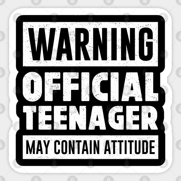 Warning Official Teenager May Contain Attitude Funny Sticker by mstory